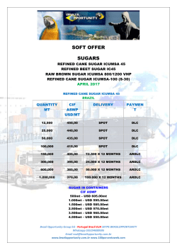 soft offer sugars - Brazil Opportunity Group