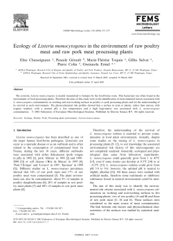 Ecology of Listeria monocytogenes in the environment of raw poultry
