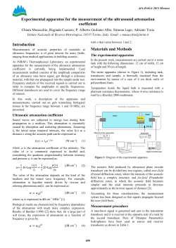 Experimental apparatus for the measurement of the ultrasound