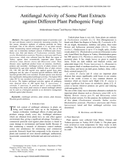 Antifungal Activity of Some Plant Extracts against Different Plant