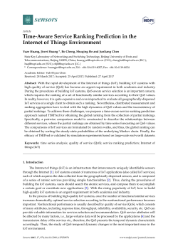 Time-Aware Service Ranking Prediction in the Internet of Things