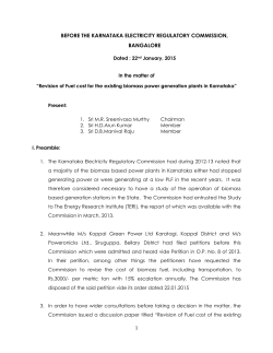Revision of fuel cost for existing Biomass and Co