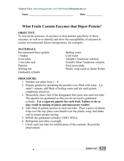 Enzyme Labs Using Jello