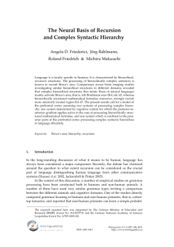 The Neural Basis of Recursion and Complex Syntactic Hierarchy