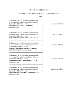 STATEOFMICHIGAN BEFORE THE MICHIGAN PUBLIC SERVICE