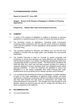 Council Report on Scheme of Delegation