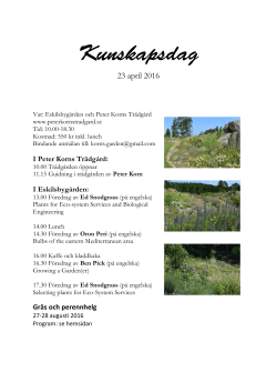 Kunskapsdag - Scandinavian Green Roof Association