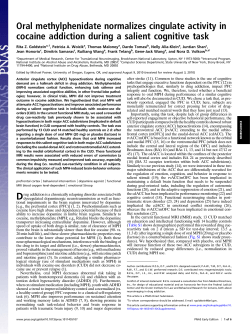 Oral methylphenidate normalizes cingulate activity in cocaine