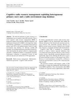 Cognitive radio resource management exploiting heterogeneous
