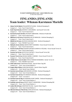 FINLANDIA [FINLAND] Team leader: Wikman