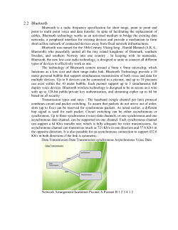 Bluetooth Bluetooth is a radio frequency specification for short range