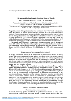 Nitrogen metabolism in gastrointestinal tissue of