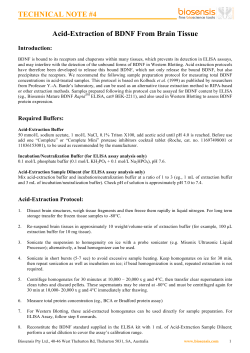 TECHNICAL NOTE #4 Acid-Extraction of BDNF From