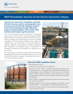 Manufactured Gas Plant and Remediation Services