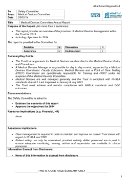 Safety Committee Feb 2014 – MDC Annual Report 2013 FINAL