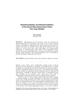 Disintermediation and Reintermediation of the Sound Recording