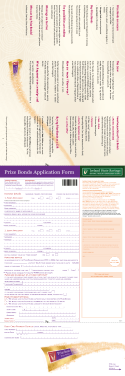 Prize Bonds Application Form