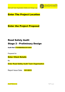Road Safety Audit Report Template (Without