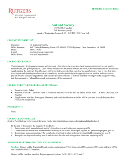 Soil and Society - Department of Plant Biology