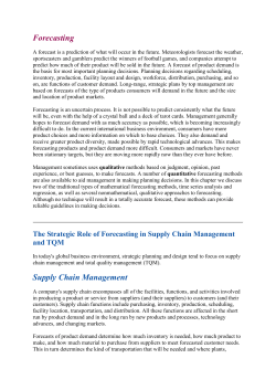 Forecasting Along the Supply Chain at American Airlines