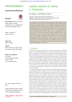 Cognitive capacities for cooking in chimpanzees