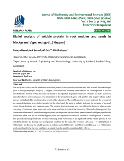 Diallel analysis of soluble protein in root nodules and seeds in