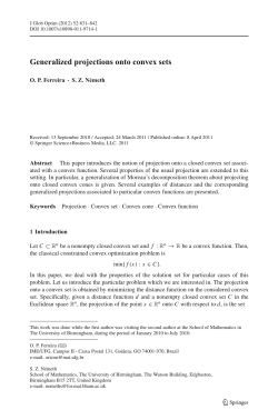 Generalized projections onto convex sets