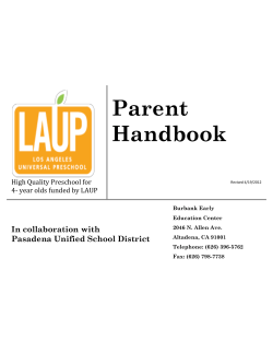 LAUP Handbook - Early Childhood Education