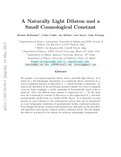 A Naturally Light Dilaton and a Small Cosmological Constant