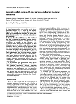 Absorption of all-trans and 9-Cis b-Carotene in