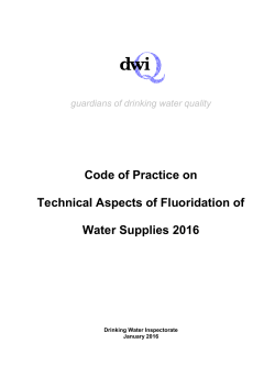 Code of Practice on Technical Aspects of Fluoridation of Water