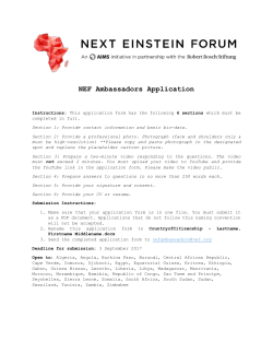 NEF Ambassadors Application