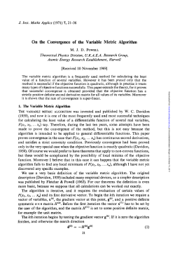 On the Convergence of the Variable Metric Algorithm