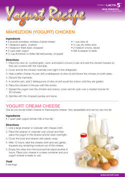 MAHDZOON (YOGURT) CHICKEN YOGURT CREAM CHEESE