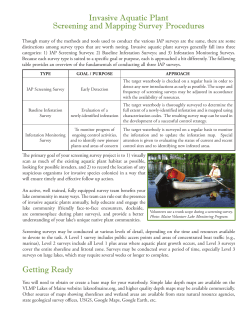 Getting Ready Invasive Aquatic Plant Screening and Mapping