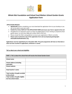 School Garden Grants Application Form Word Version