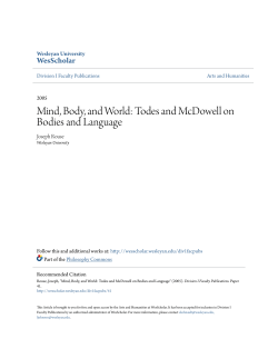 Mind, Body, and World: Todes and McDowell on
