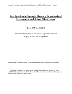Best Practices in Strategic Planning