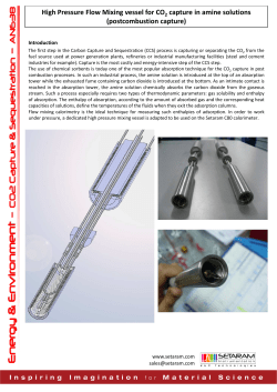 High Pressure Flow Mixing vessel for CO2 capture in amine solutions