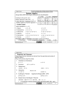 Boolean Algebra