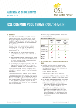 QSL Common Pool Terms (2017 Season)