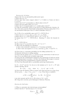 Exercises for 1st lecture. Assume that X is an uncountable polish