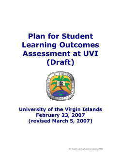 Plan for Student Learning Outcomes Assessment at UVI (Draft)