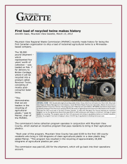 First load of recycled twine makes history