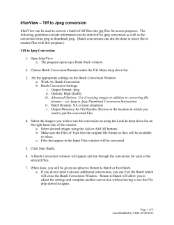 IrfanView &ndash; Tiff to Jpeg conversion