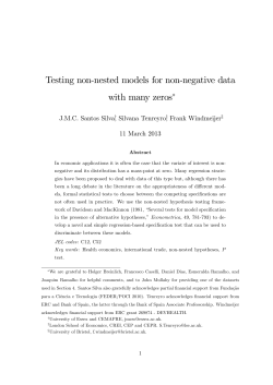 Testing non-nested models for non-negative data with many