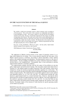 ON THE VALUE FUNCTION OF THE M/Cox(r)/1 QUEUE