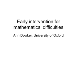 Dowker, Ann. (2008). Individualized interventions for children with