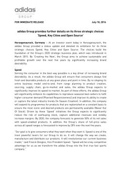 adidas Group provides further details on its three strategic choices