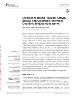Classroom-Based Physical Activity Breaks and Children`s